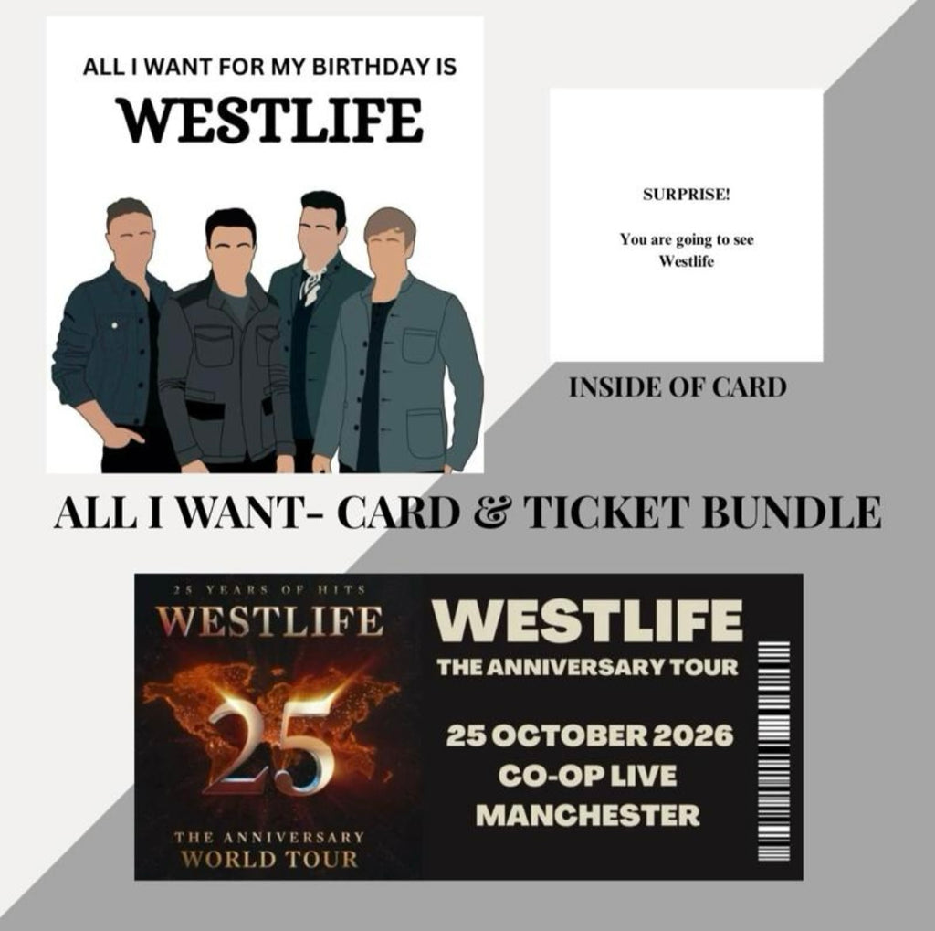 Westlife birthday card and souvenir ticket bundle