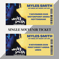 Myles Smith ‘My Mess, My Heart, My Life’ inspired souvenir tickets
