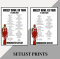 Chris Brown ‘Breezy Bowl XX Tour’ inspired setlist prints