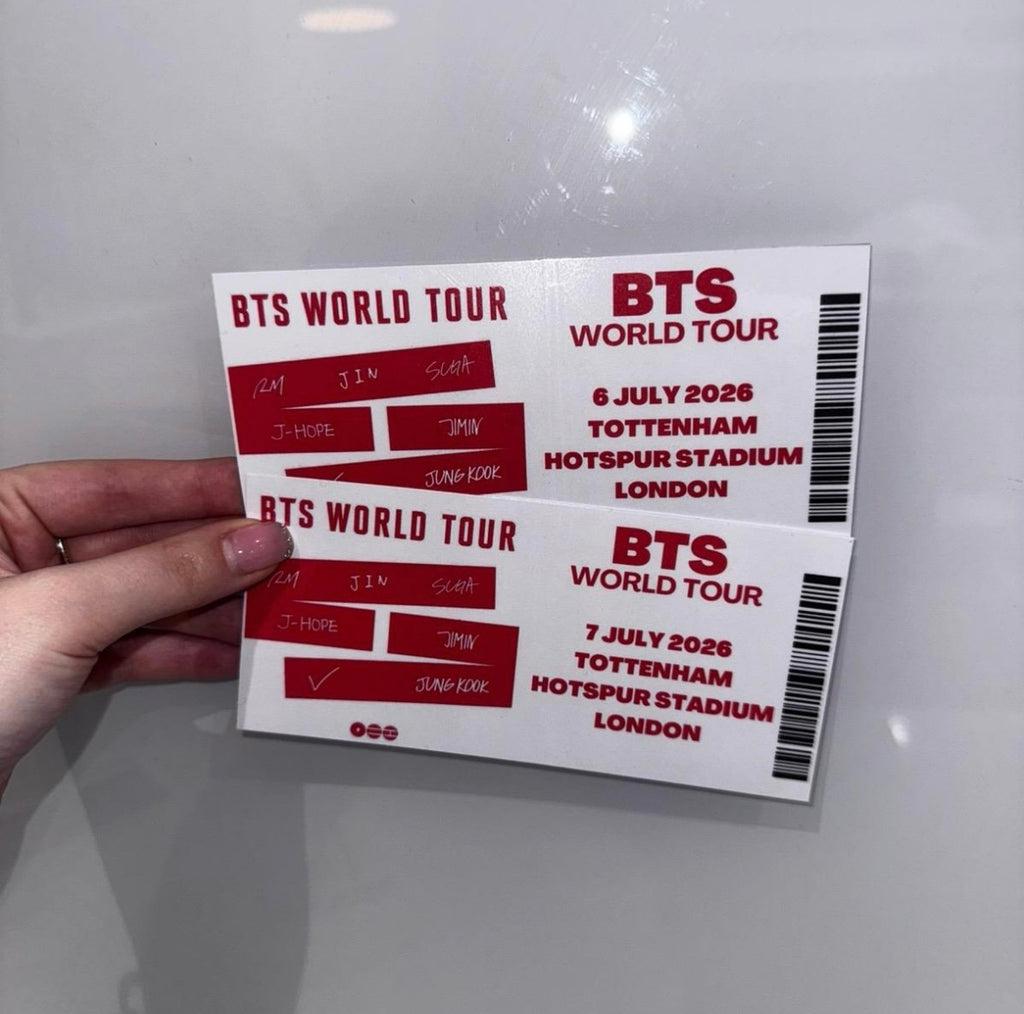 BTS 2026 World Tour inspired souvenir tickets