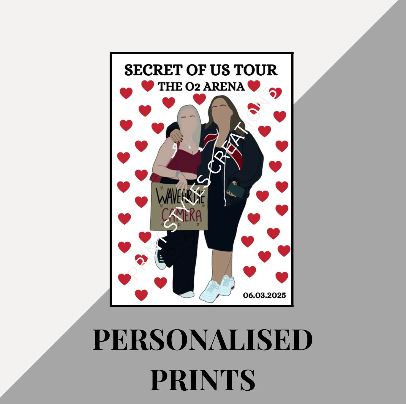 Gracie Abrams The Secret Of Us personalised tour prints