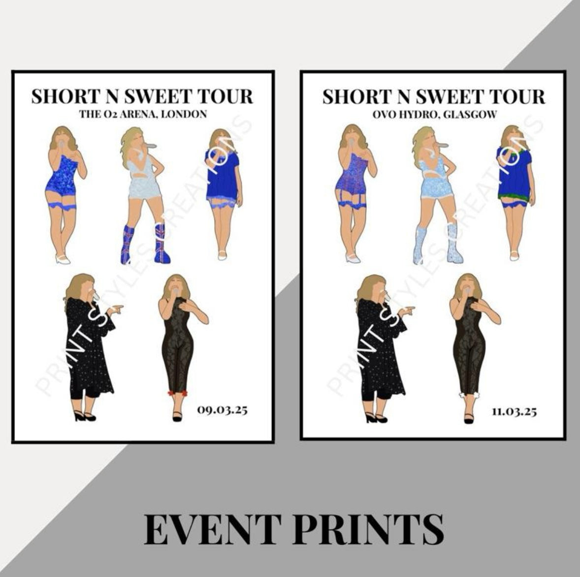 Sabrina Carpenter ‘Short N Sweet Tour’ inspired event prints