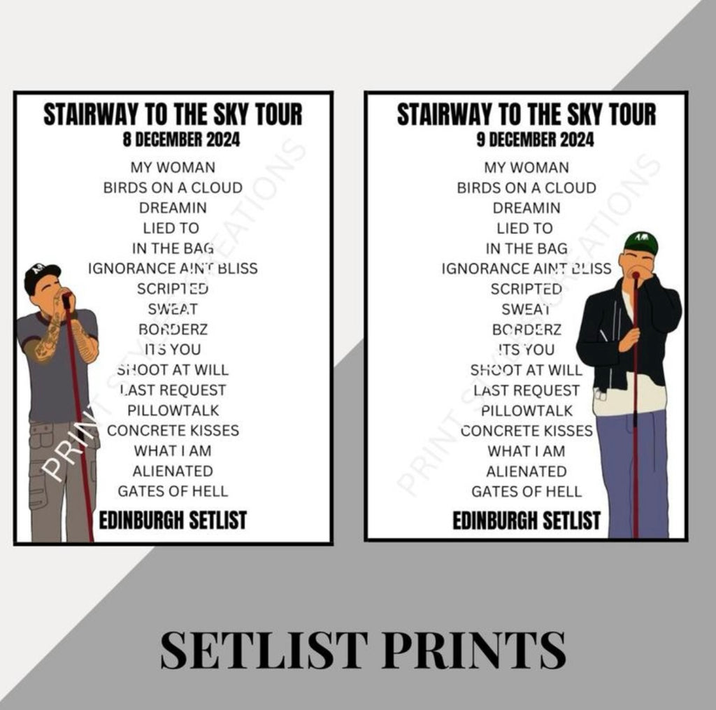 Zayn ‘Stairway to the Sky’ Tour inspired setlist prints