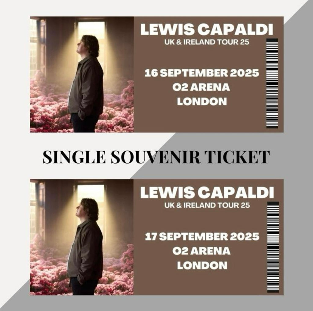 Lewis Capaldi 2025 Tour inspired souvenir tickets