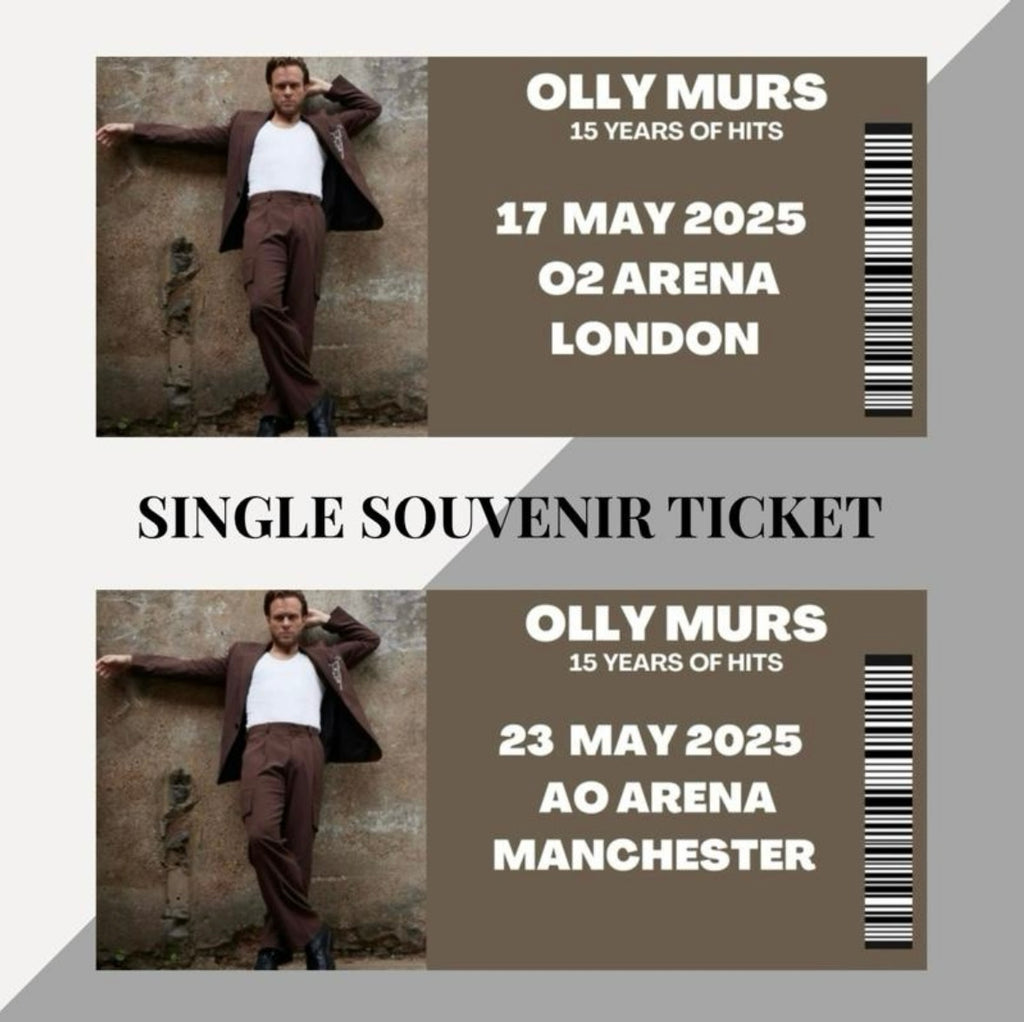Olly Murs ‘15 Years of Hits Tour’ inspired souvenir tickets