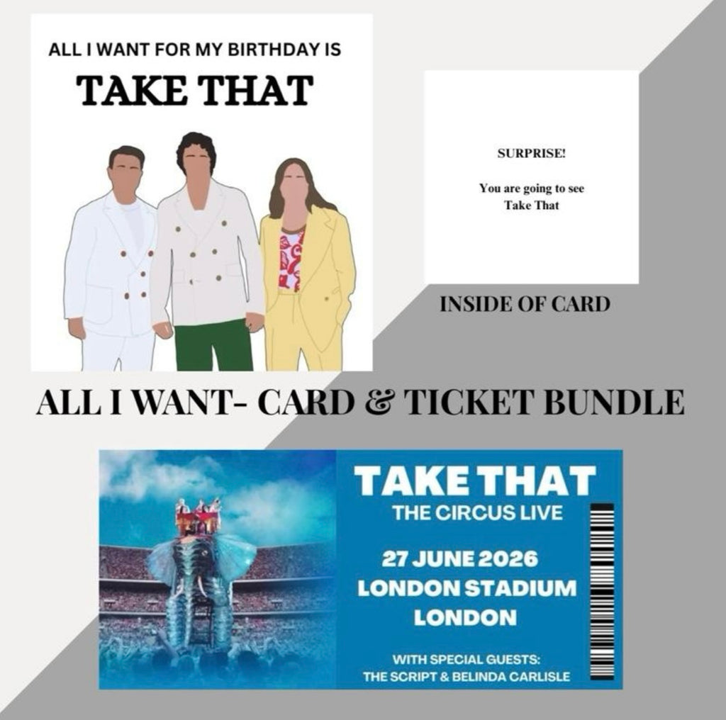Take That Birthday card and souvenir tickets These are bundle