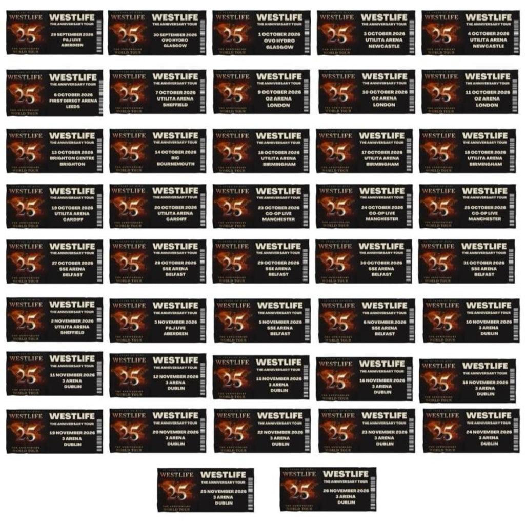 Westlife ‘The Anniversary Tour’ souvenir tickets