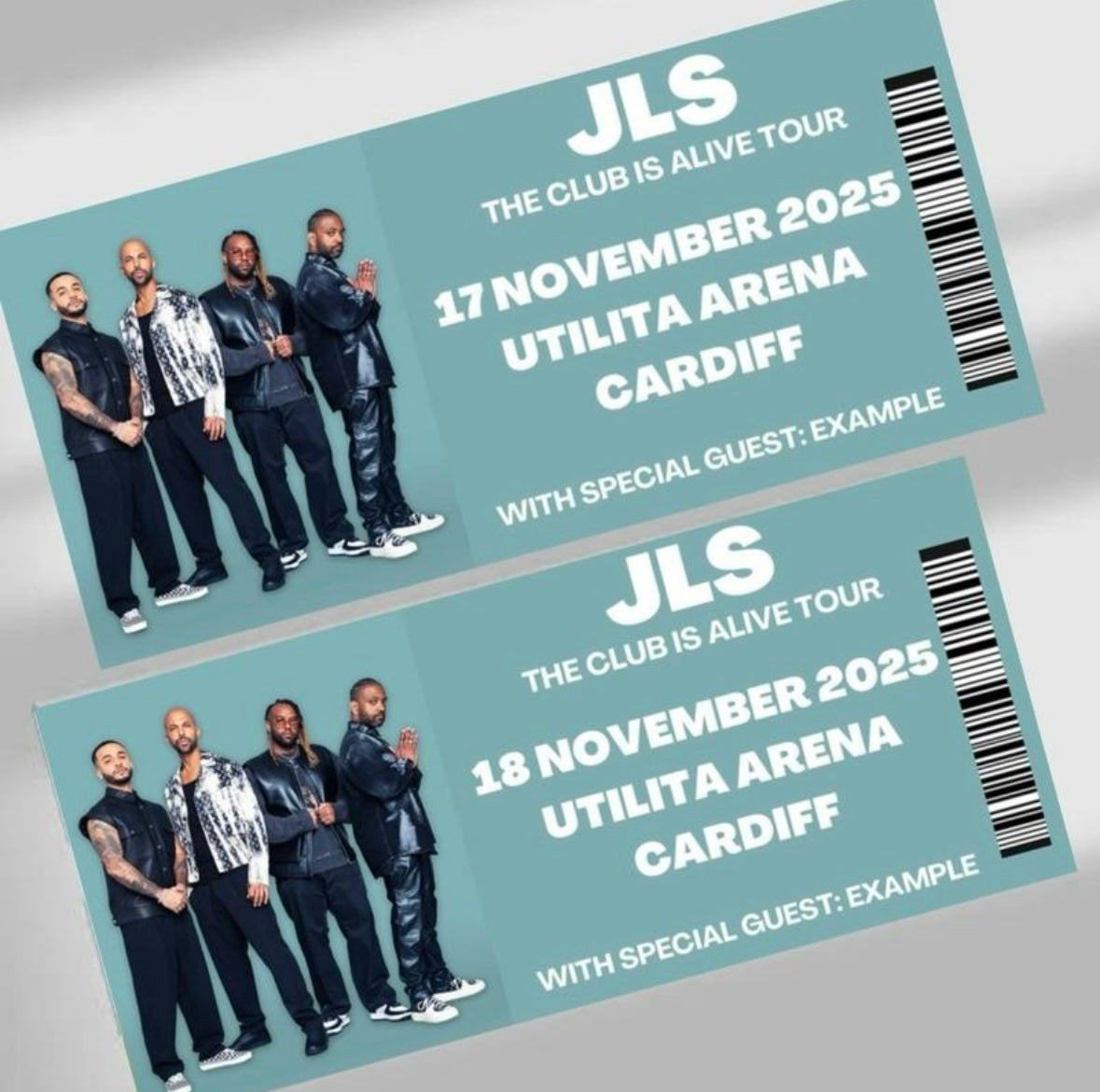 JLS ‘The Club is Alive Tour’ inspired souvenir tickets