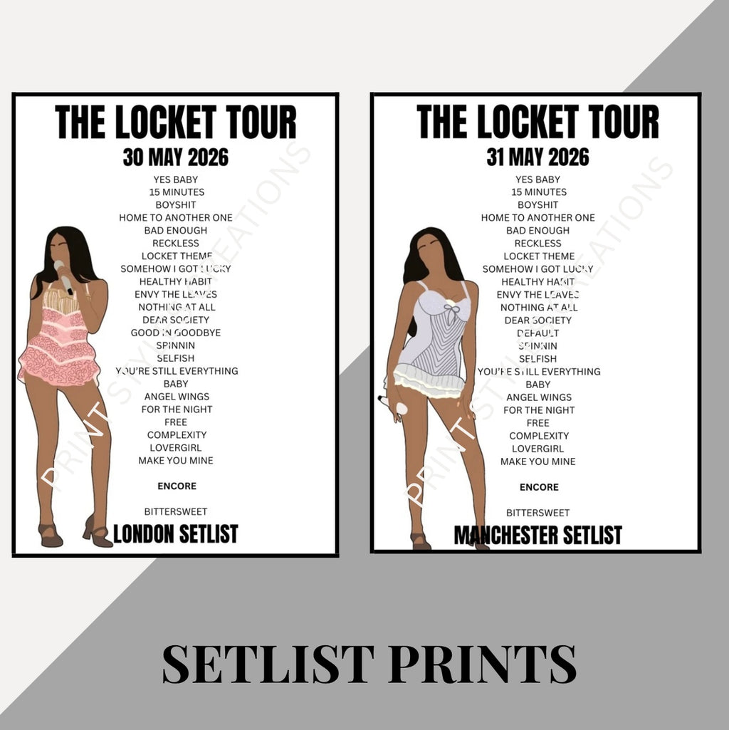 Madison Beer ‘The Locket Tour’ inspired setlist prints