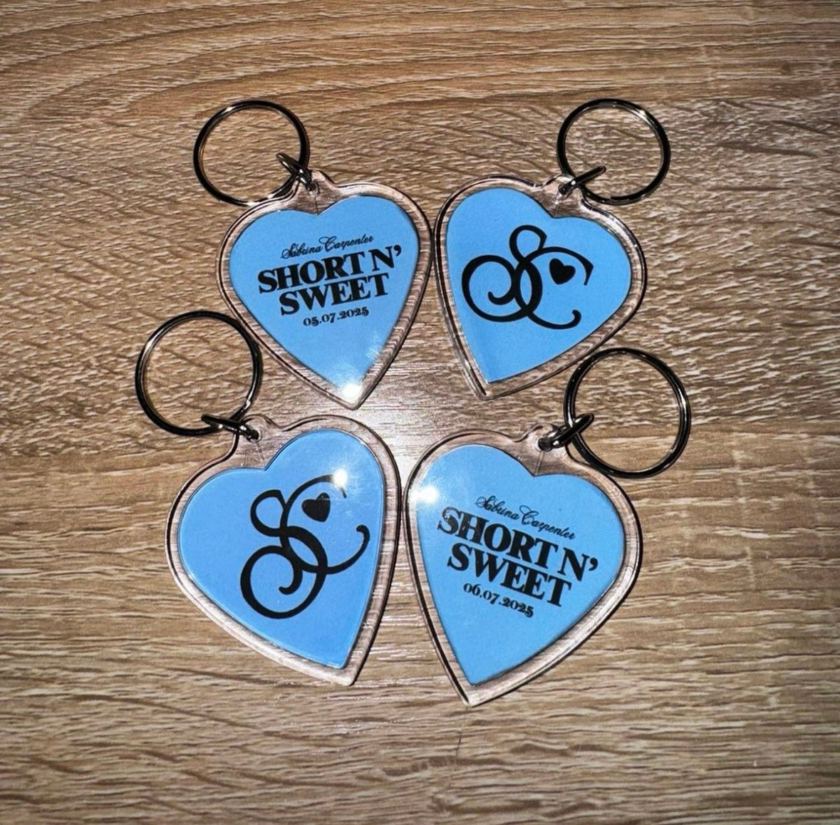 Sabrina Carpenter ‘Short N Sweet Tour’ heart shaped inspired keyrings
