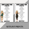 Sabrina Carpenter ‘Short N Sweet Tour’ inspired setlist prints