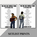 Post Malone ‘The Big Ass World Tour’ inspired setlist prints