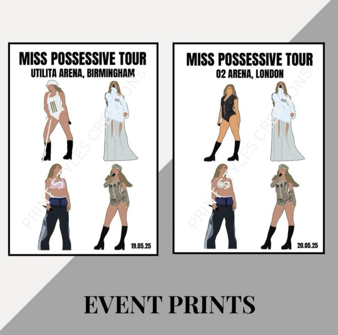 Tate McRae ‘Miss Possessive Tour’ inspired event prints