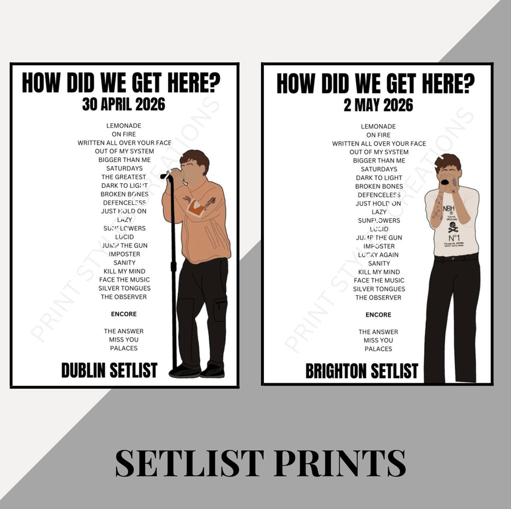 Louis Tomlinson ‘How Did We Get Here? Tour’ inspired setlist prints