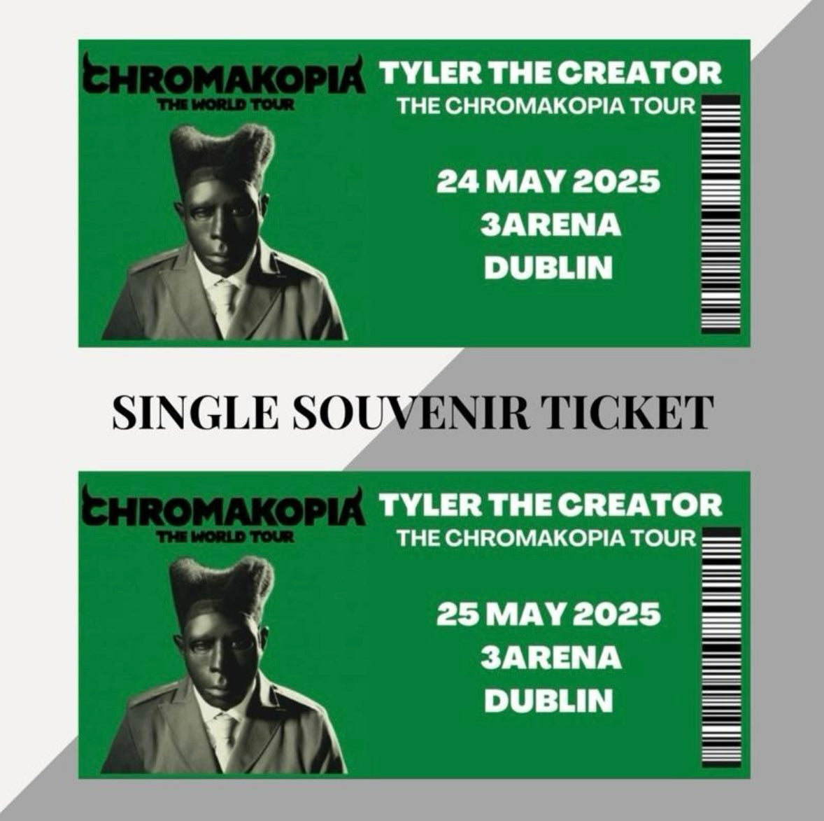 Tyler The Creator ‘CHROMAKOPIA’ Tour inspired souvenir tickets