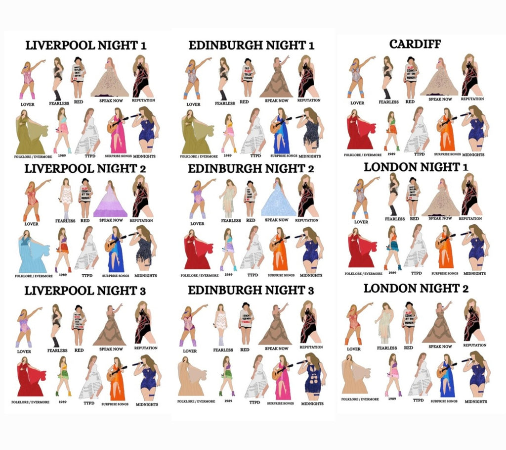 Taylor Swift ‘The Eras Tour’ inspired setlist prints