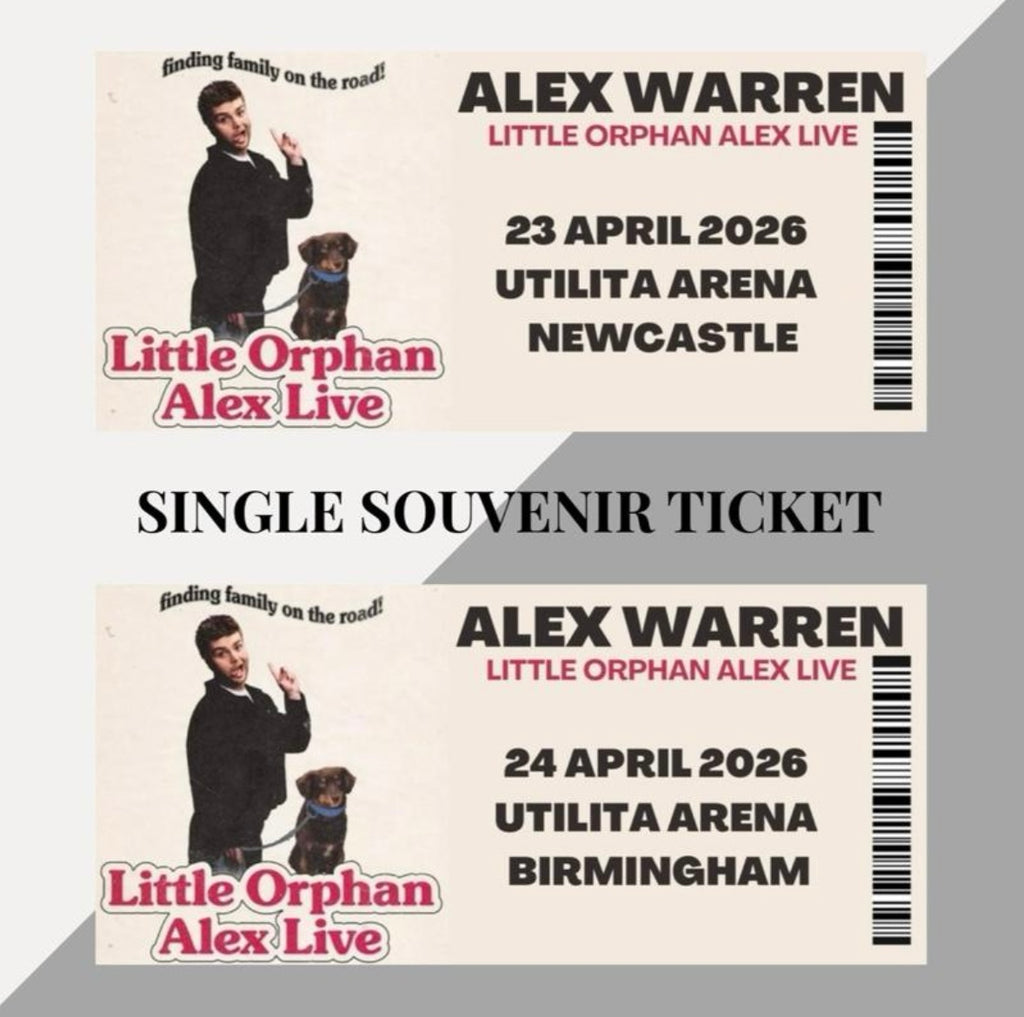 Alex Warren ‘Little Orphan Alex Live’ tour inspired souvenir tickets