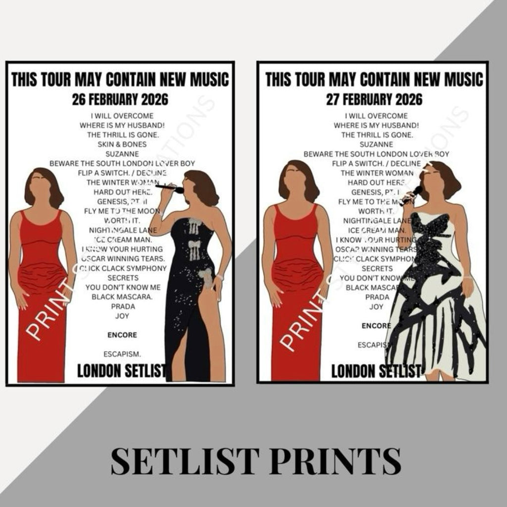 Raye ‘This Tour May Contain New Music’ inspired setlist prints