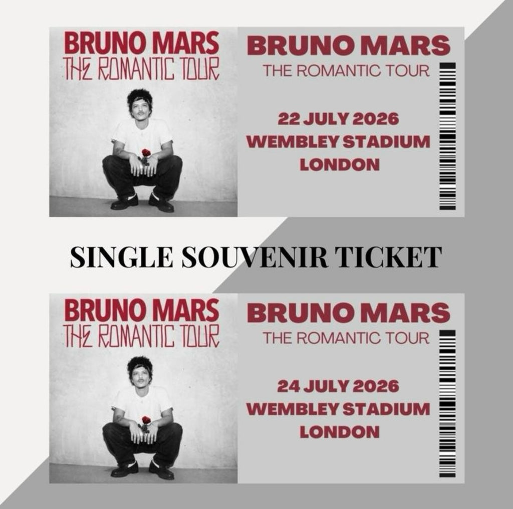 Bruno Mars ‘The Romantic Tour’ inspired souvenir tickets