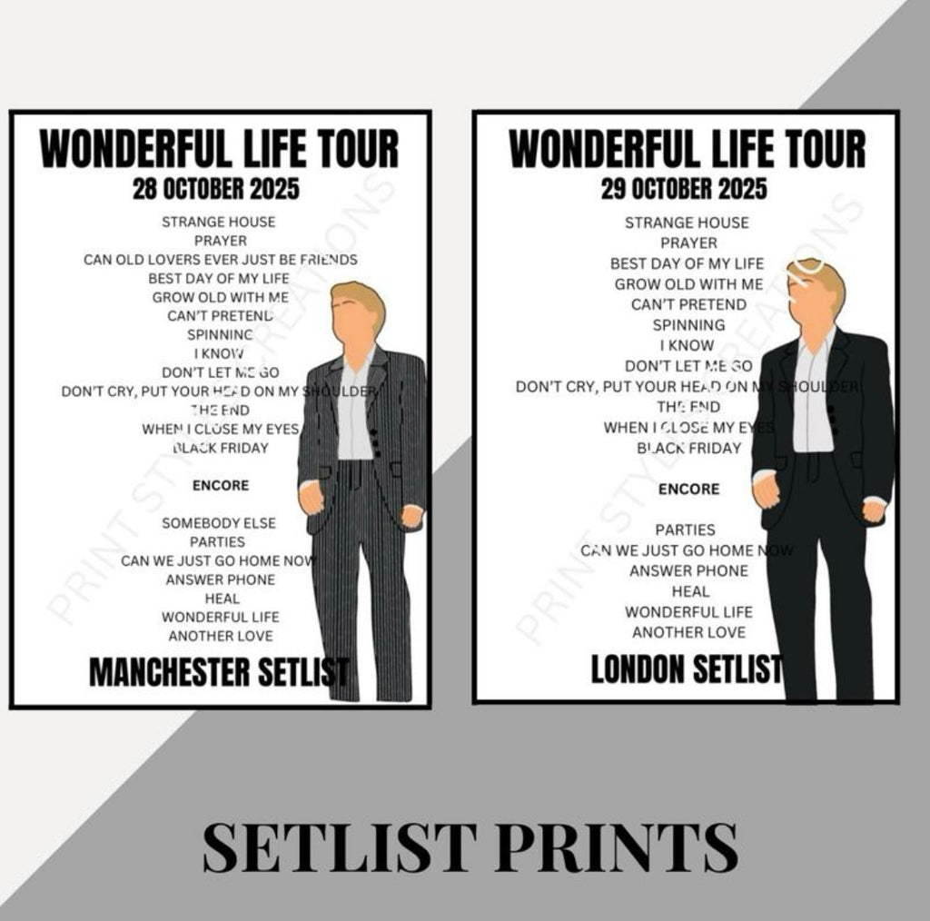 Tom Odell ‘Wonderful Life Tour’ inspired setlist prints