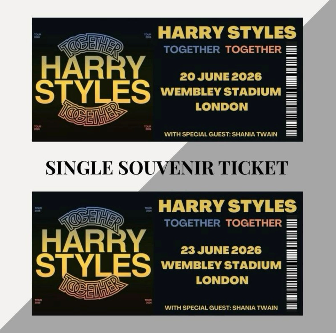 Harry Styles ‘Together Together Tour’ inspired souvenir tickets (Wembley)