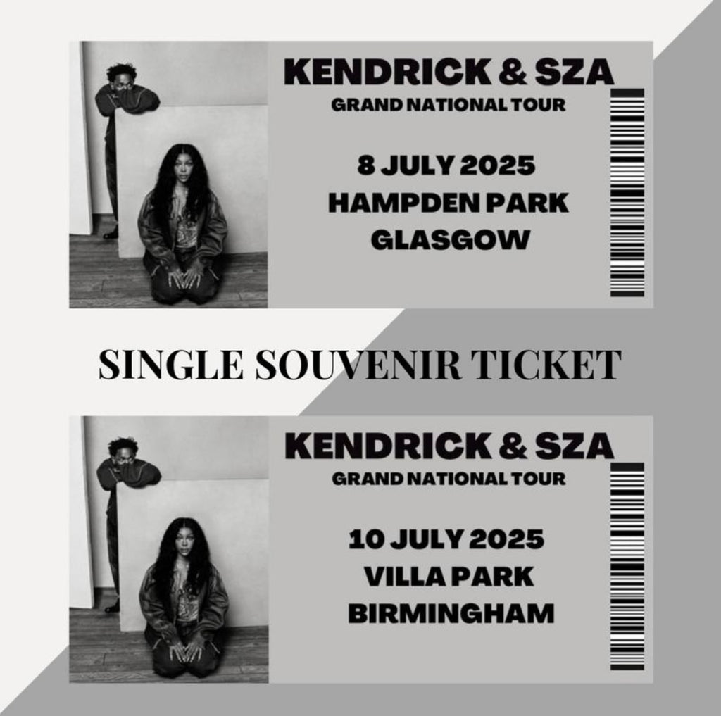 Kendrick & SZA ‘Grand National Tour’ inspired souvenir tickets