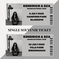 Kendrick & SZA ‘Grand National Tour’ inspired souvenir tickets