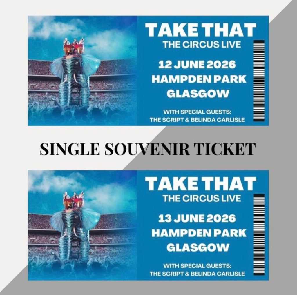 Take That ‘The Circus Tour’ inspired souvenir tickets