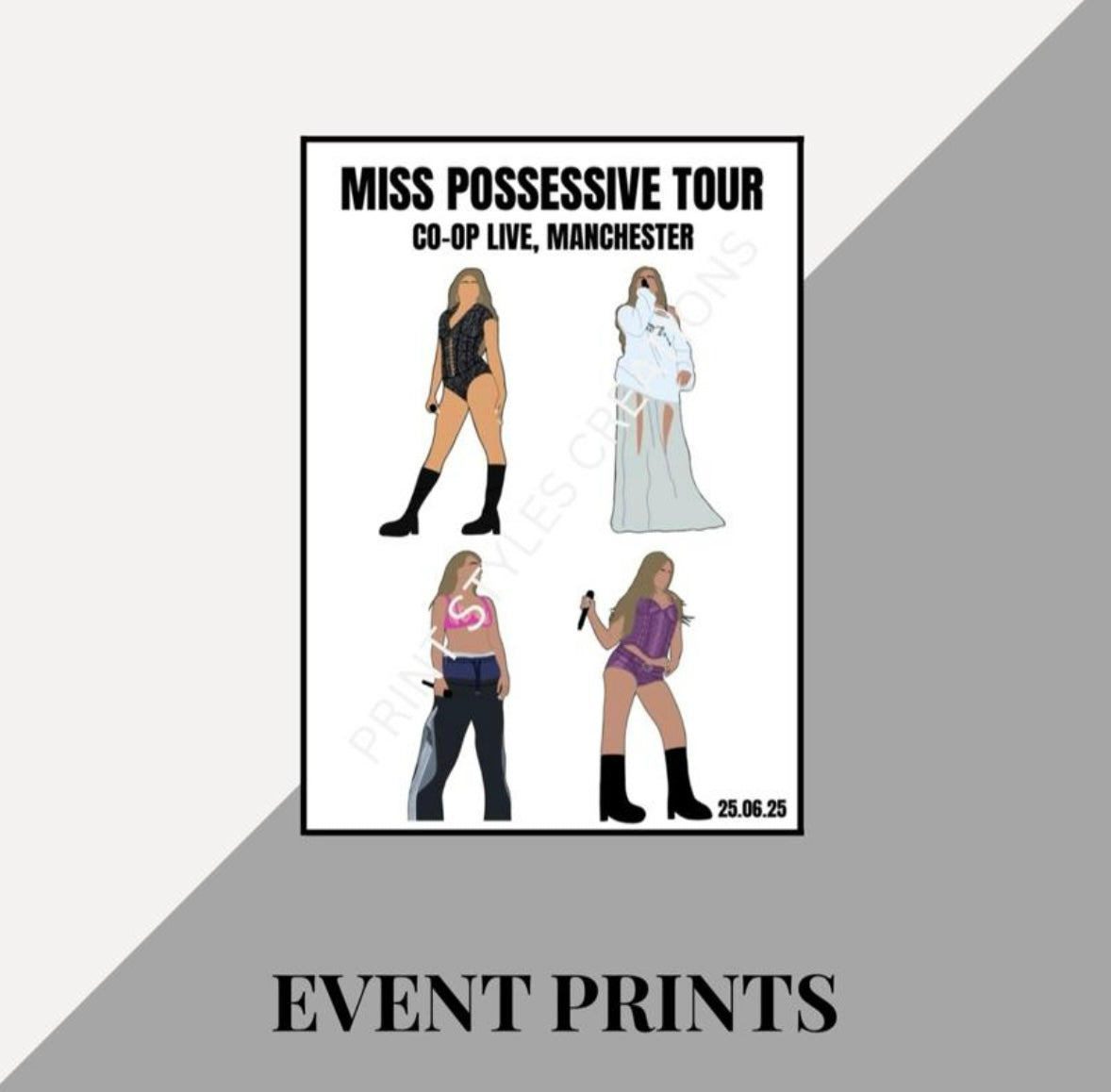 Tate McRae ‘Miss Possessive Tour’ inspired event prints