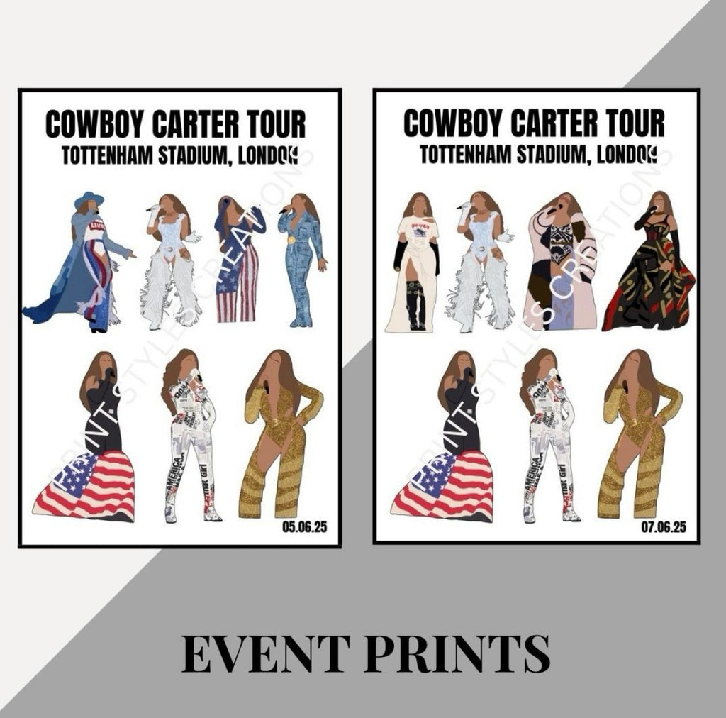 Beyoncé ‘Cowboy Carter Tour’ inspired event prints