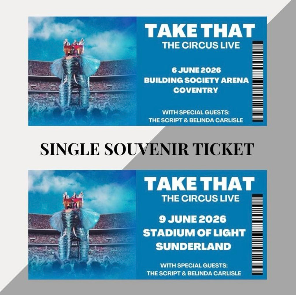 Take That ‘The Circus Tour’ inspired souvenir tickets