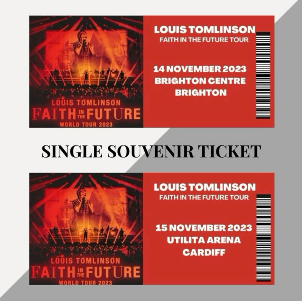 Louis Tomlinson ‘Faith In The Future’ inspired souvenir tickets