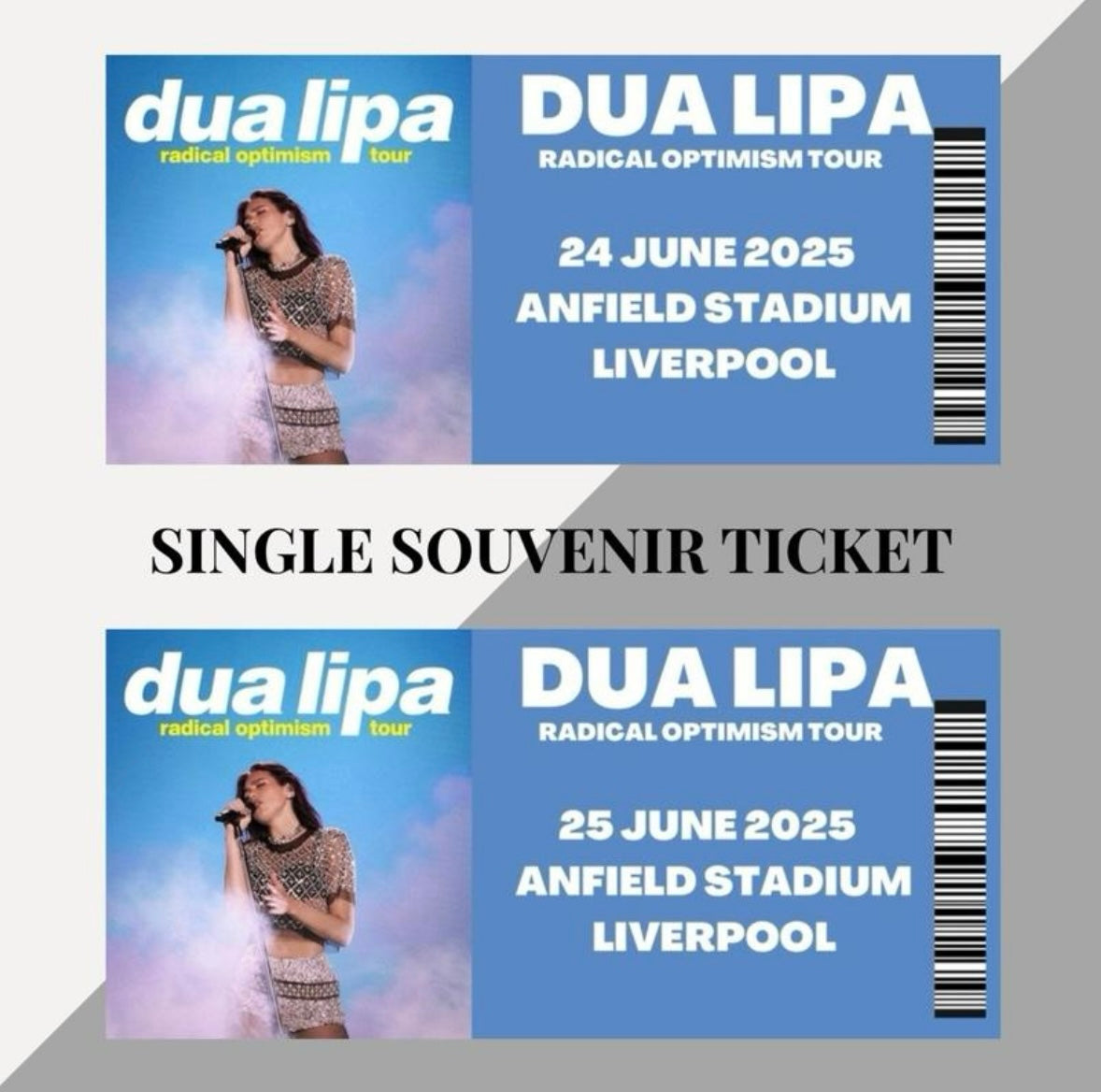 Dua Lipa ‘Radical Optimism Tour’ inspired souvenir tickets