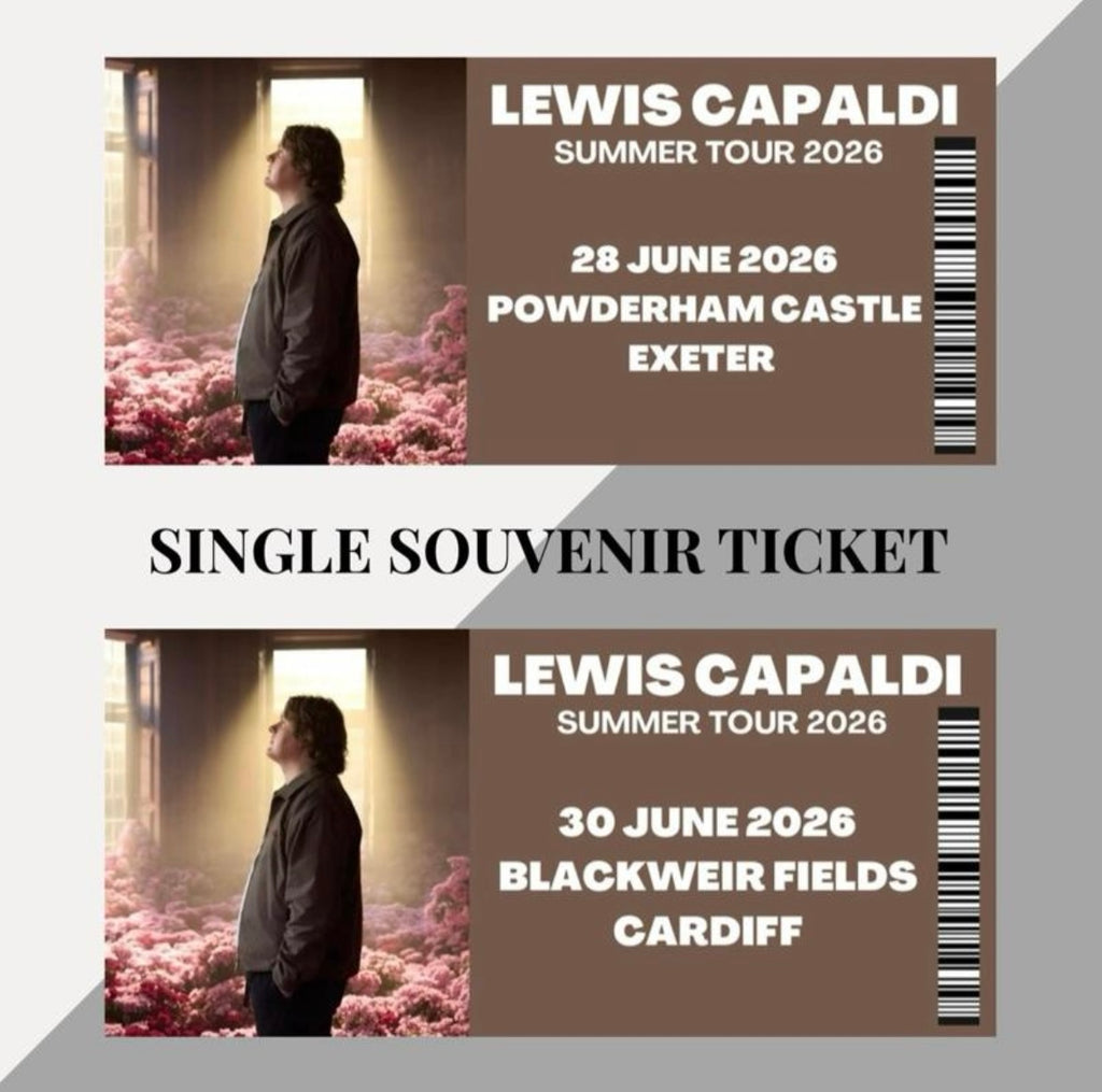 Lewis Capaldi 2026 Tour inspired souvenir tickets