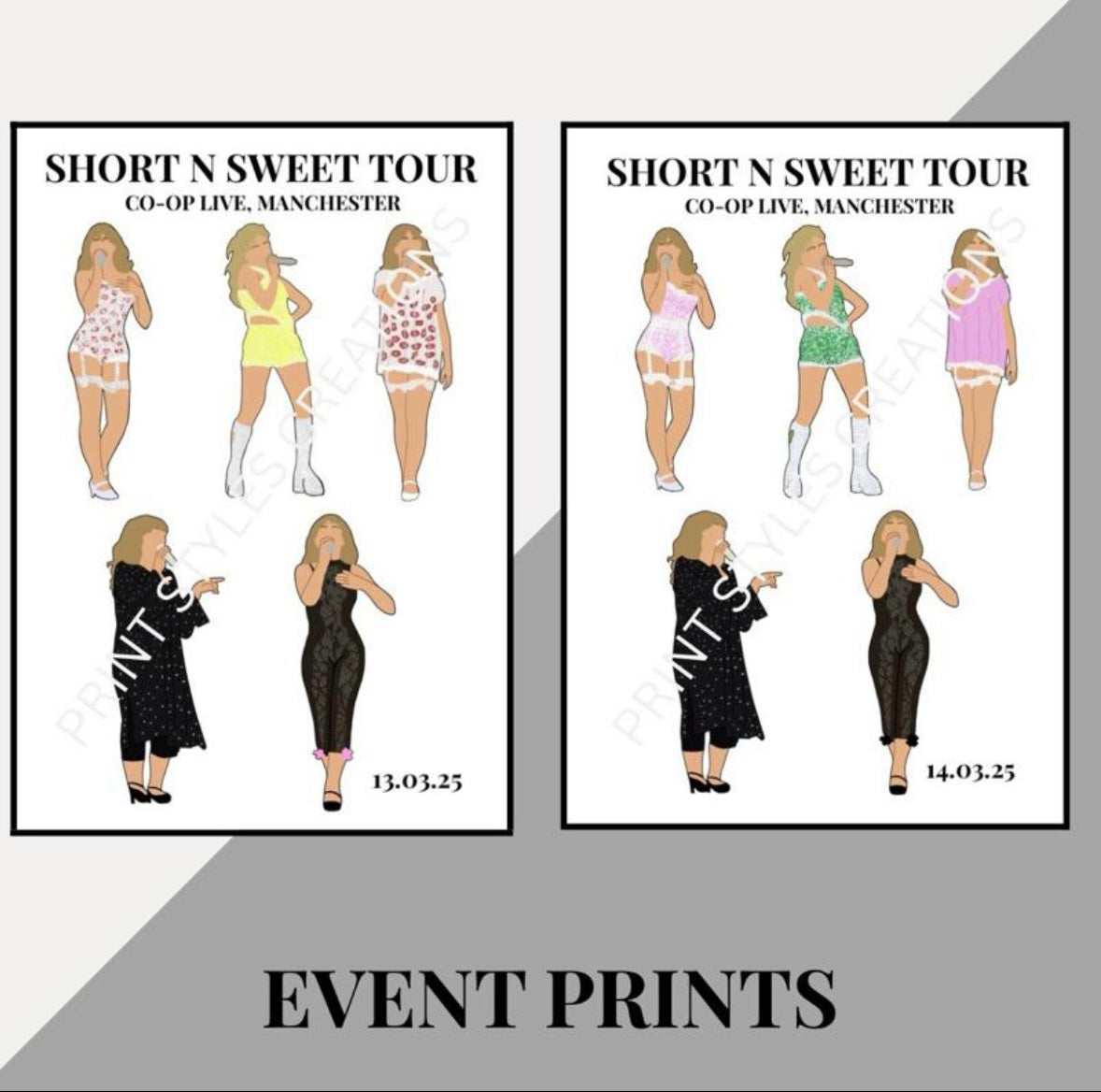 Sabrina Carpenter ‘Short N Sweet Tour’ inspired event prints