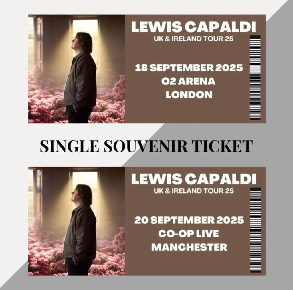 Lewis Capaldi 2025 Tour inspired souvenir tickets