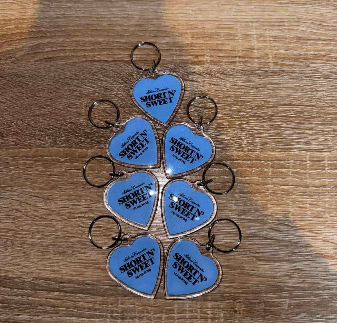 Sabrina Carpenter ‘Short N Sweet Tour’ heart shaped inspired keyrings