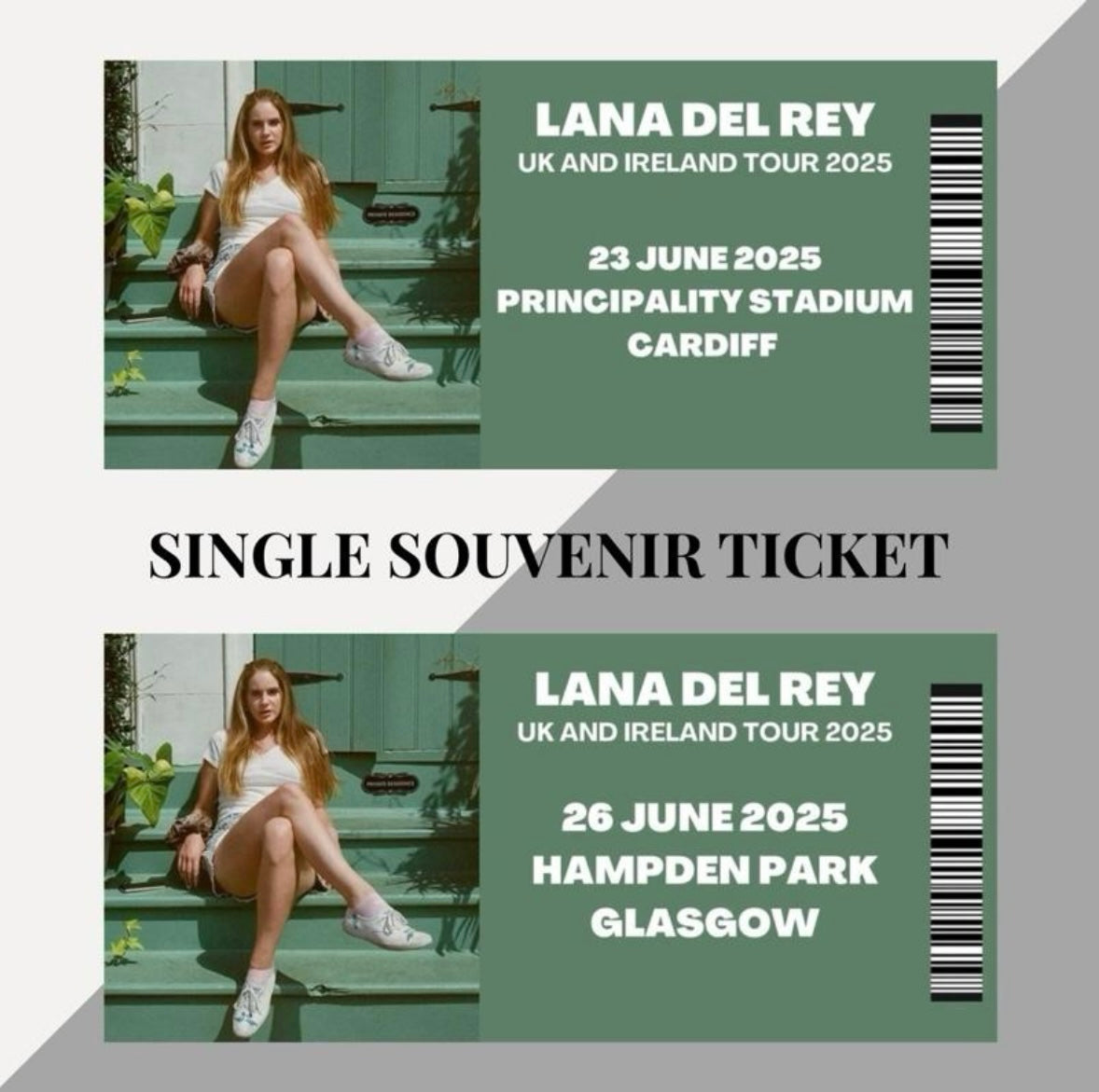 Lana Del Rey 2025 inspired souvenir tickets