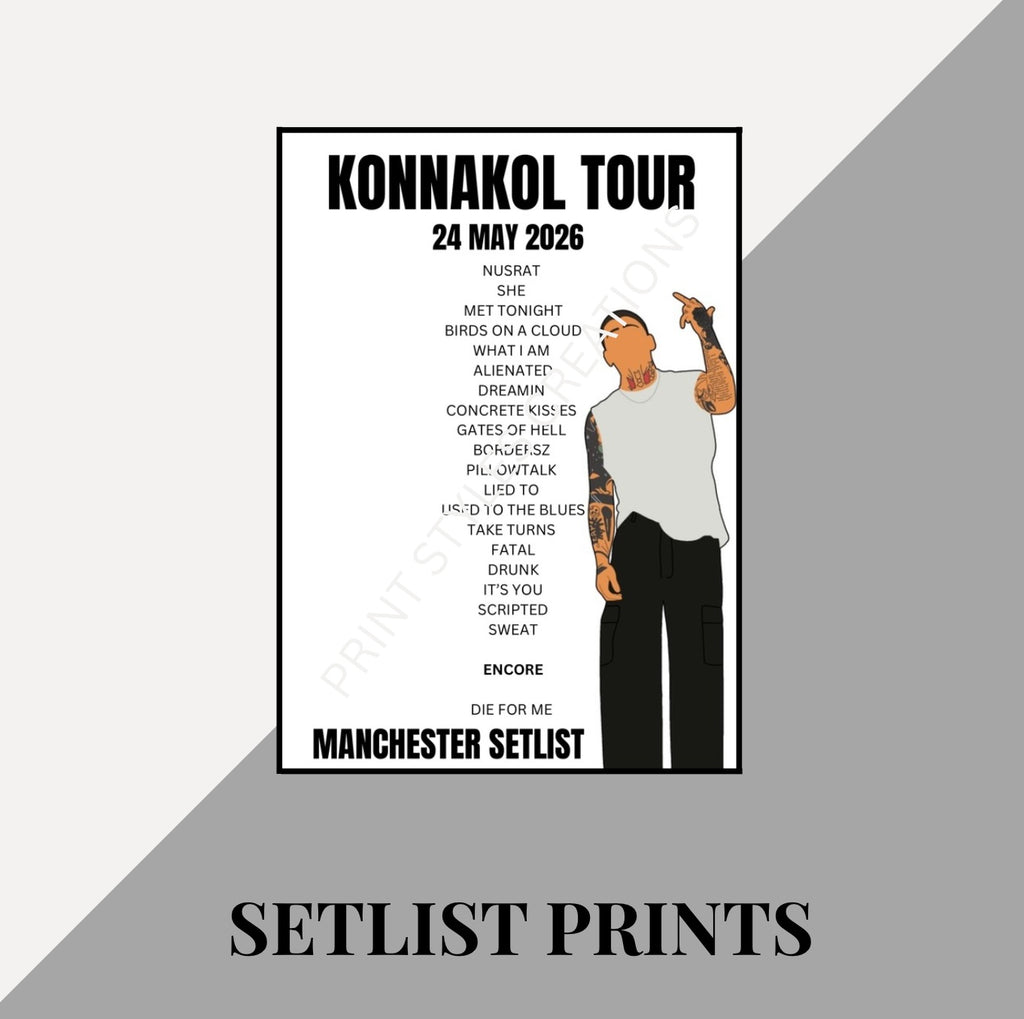 Zayn ‘Konnakol Tour’ inspired setlist prints