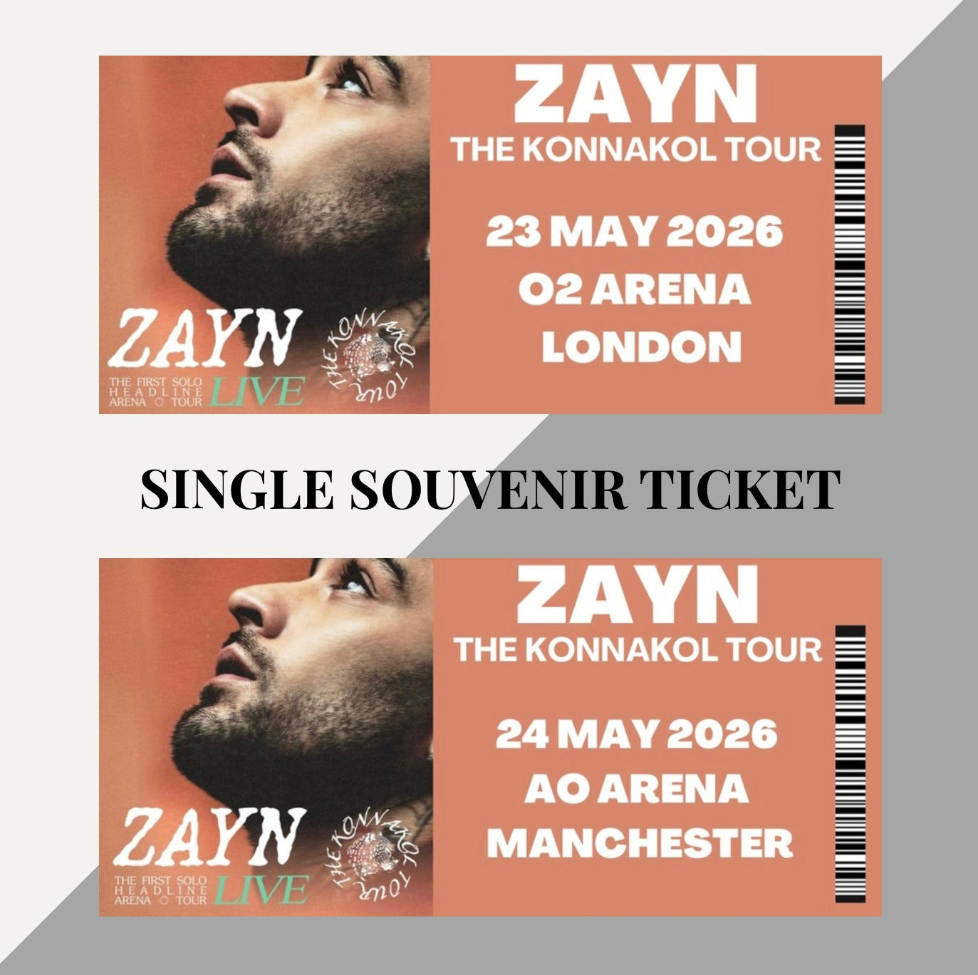 Zayn ‘Konnakol Tour’ inspired souvenir tickets