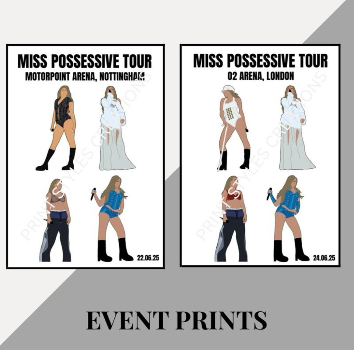 Tate McRae ‘Miss Possessive Tour’ inspired event prints