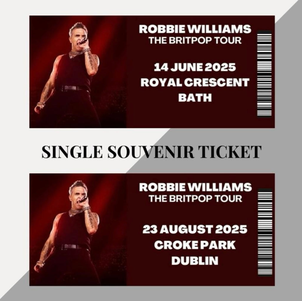 Robbie Williams ‘Britpop Tour’ inspired souvenir tickets