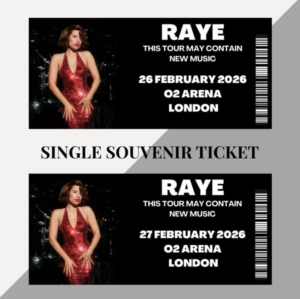 Raye ‘This Tour May Contain New Music’ inspired souvenir tickets