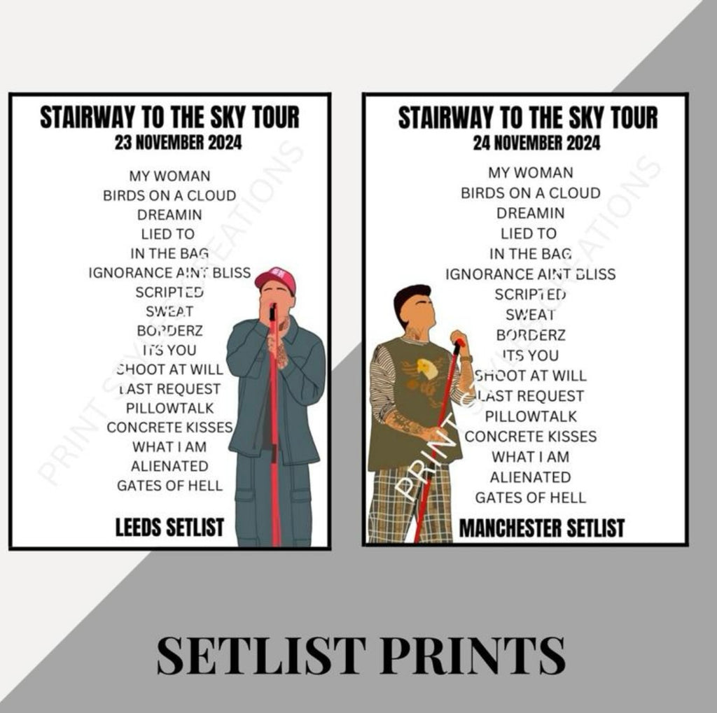 Zayn ‘Stairway to the Sky’ Tour inspired setlist prints