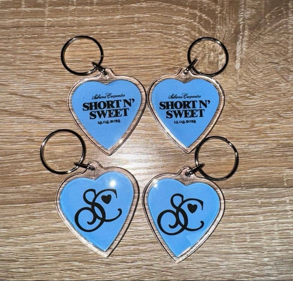 Sabrina Carpenter ‘Short N Sweet Tour’ heart shaped inspired keyrings