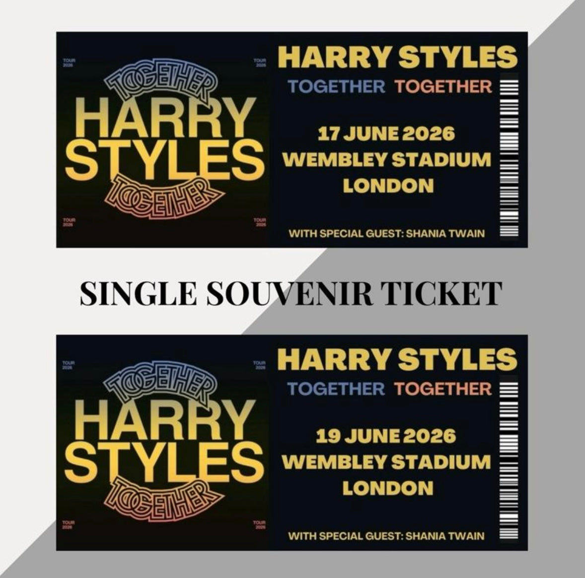 Harry Styles ‘Together Together Tour’ inspired souvenir tickets (Wembley)