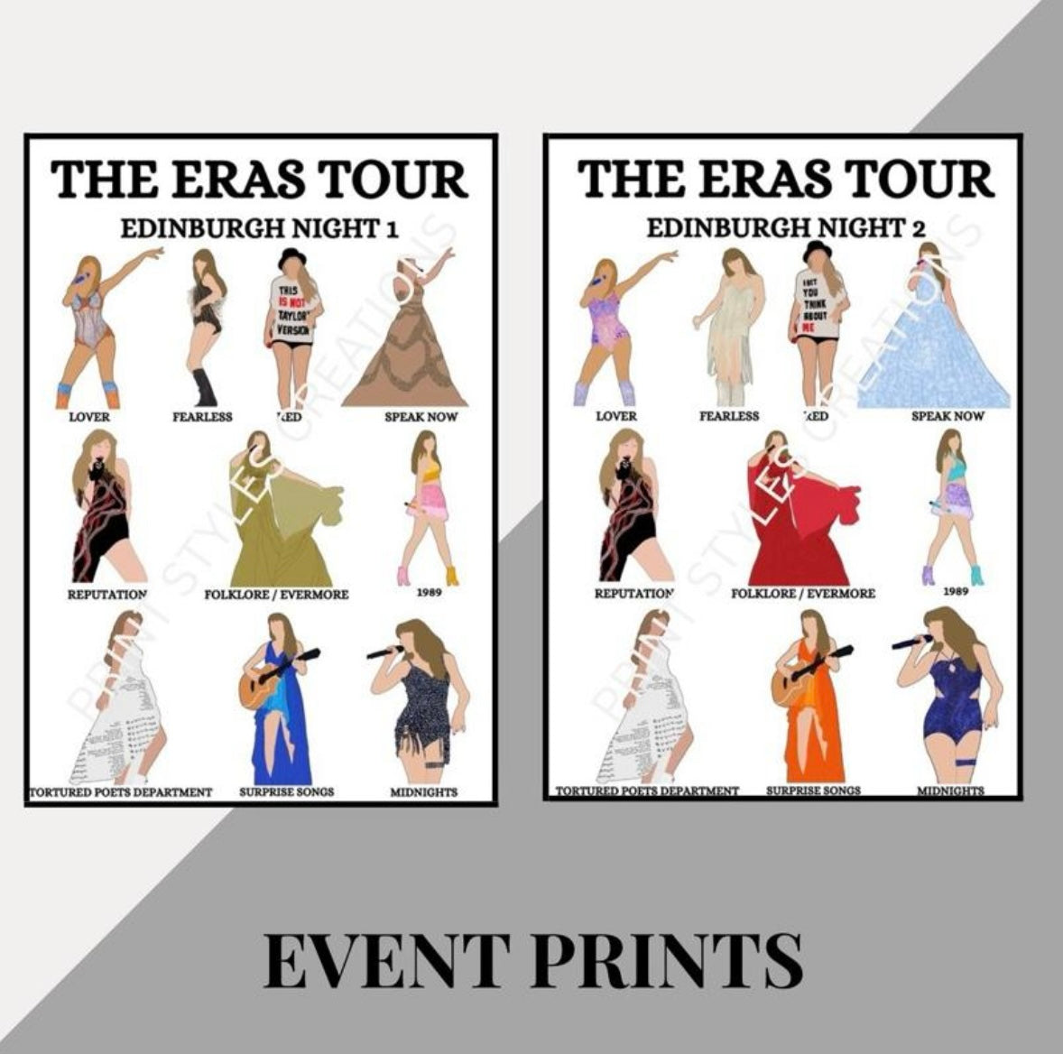 Taylor Swift ‘The Eras Tour’ inspired event prints