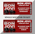 Bon Jovi ‘Forever Tour’ inspired souvenir tickets