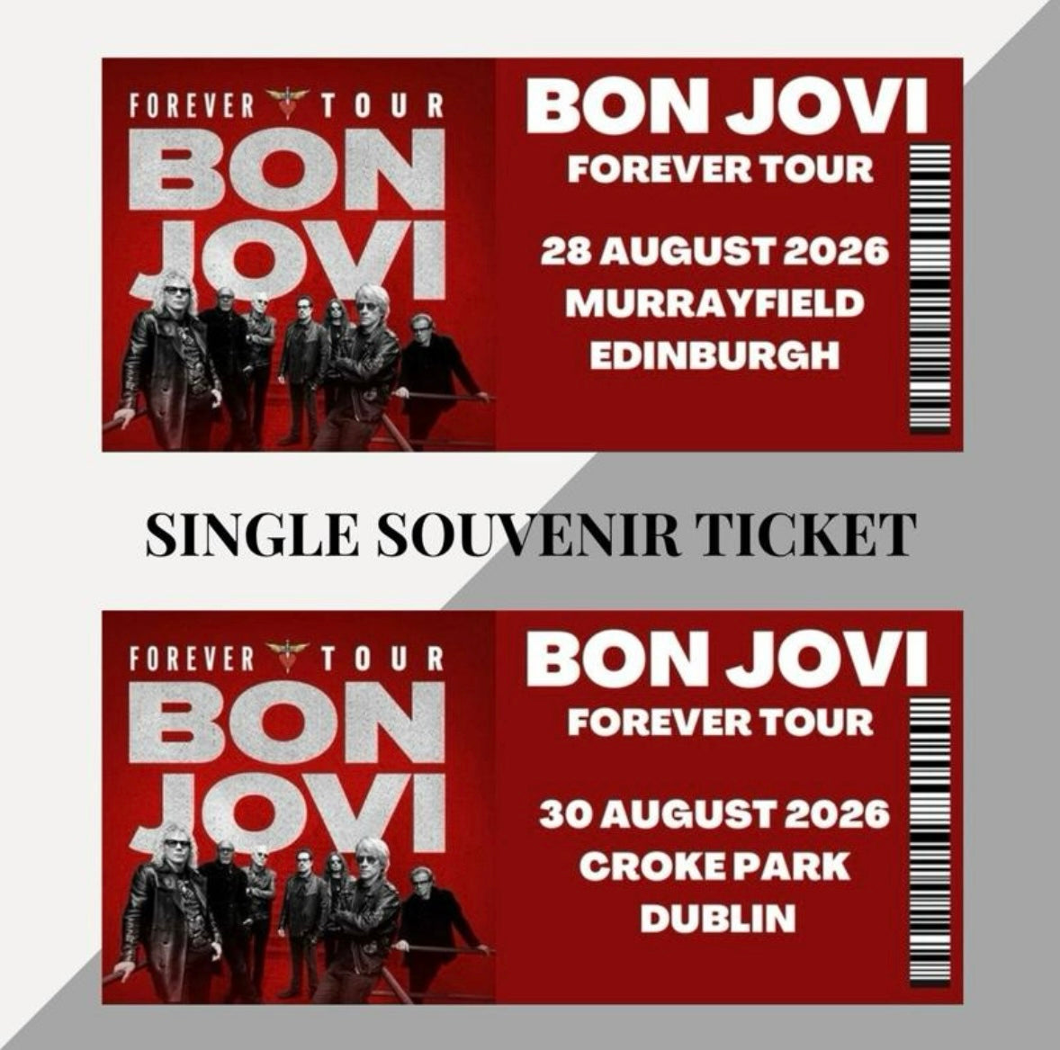 Bon Jovi ‘Forever Tour’ inspired souvenir tickets