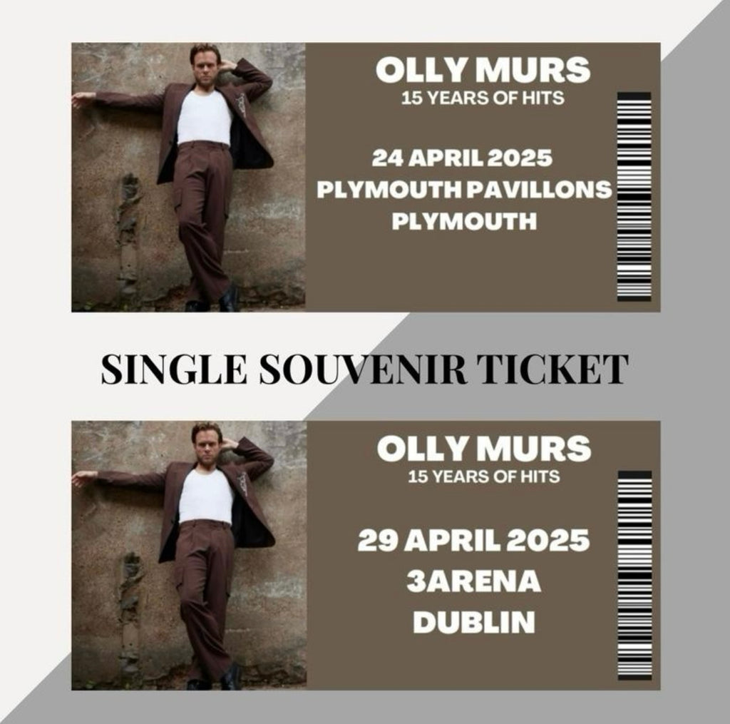 Olly Murs ‘15 Years of Hits Tour’ inspired souvenir tickets